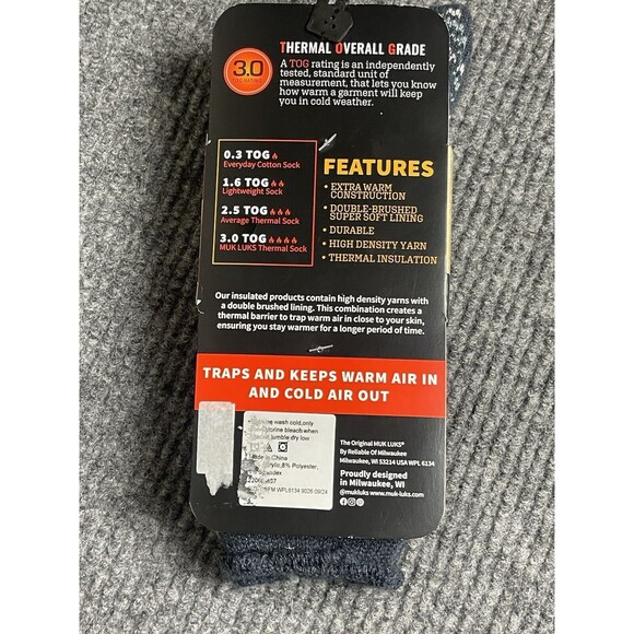 Muk Luks Women's Heat Retainers 3.0 Tog Thermal Socks One Size 6-11 Blue NEW - Picture 5 of 6